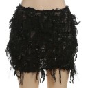 Saias curtas de malha transparente com franjas Mini saia sexy para mulheres Saia fina e justa para praia e festas Saia transparente 2