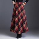 Saias longas femininas com padrão xadrez A1142 4