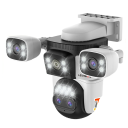 Säkerhets-WiFi-kamera 10K 4 objektiv 10× optisk zoom IR + LED nattseende plast vit för utomhusövervakning 5