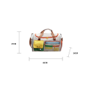 Σακίδιο Oxford λευκό με πολύχρωμες τσέπες 42x27x24 εκ. Σακίδιο με ιμάντα ώμου και χερούλια, ξεχωριστή τσέπη για παπούτσια 2