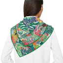 Șal cu motiv de peisaj pictat și zebră, șal pătrat, tendință de modă feminină, șal multifuncțional pentru cap, gât și corp, accesoriu 2