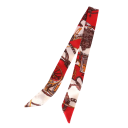 Șal elegant pentru femei 4 × 100 cm Mic lung subțire imprimeu Bandă multifuncțională pentru păr Șal pentru cap Accesoriu 2