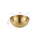 Salatskål i guld i rustfrit stål 7 x 15 cm skinnende køkkenskål frugtskål moderne køkkentilbehør dekoration 2
