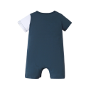 Salopetă de vară pentru copii cu mânecă scurtă Salopetă albă și albastră cu dinozaur Salopetă din tricou și pantaloni scurți Salopetă festivă confortabilă din bumbac și poliester 5