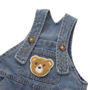 Salopetă din bumbac pentru copii cu imaginea unui ursuleț Pantaloni lungi Bretele cu nasturi Unisex salopetă din denim pentru primăvară 7