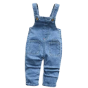 Salopetă din denim pentru copii cu bretele și pulover Pantaloni lungi Buzunare Nasturi pe umeri Îmbrăcăminte confortabilă pentru copii din bumbac și poliester pentru bebeluși 1