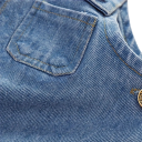 Salopetă din denim pentru copii cu bretele și pulover Pantaloni lungi Buzunare Nasturi pe umeri Îmbrăcăminte confortabilă pentru copii din bumbac și poliester pentru bebeluși 2