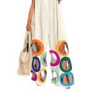 Salopetă pentru femei cu cercuri perforate în pantaloni Decolteu rotund Pantaloni lungi Top cu bretele late Croi lejer Poliester 2