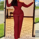 Salopette à carreaux pour femmes 1