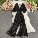 Salopette à pois pour femmes à manches courtes 3