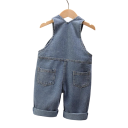 Salopette en coton pour enfants avec motif d'ours Pantalons longs Bretelles à boutons Unisexe salopette en jean pour le printemps 4