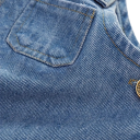 Salopette en jean pour enfants avec pull Pantalons longs Poches Boutons aux épaules Salopette confortable en mélange de coton et polyester 4
