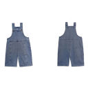 Salopette en jean pour enfants en coton et spandex Coupe ample Salopette décontractée d'automne pour filles et garçons Salopette unie bleue à boutons 7