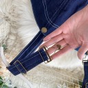 Salopette en jean pour femme avec fermeture éclair A2585 5