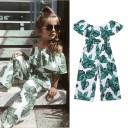 Salopette fille avec des feuilles L1272 1