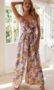 Salopette fleurie pour femmes avec volants A2049 2