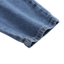 Salopette in denim per bambini con immagine di orso Spalline con bottoni Pantaloni lunghi Tasche Unisex abbigliamento primaverile 2