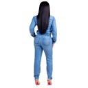 Salopette lunga in denim da donna G171 2