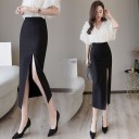 Salsa feminina justa com fenda A1938 1