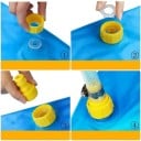 Saltea de joacă gonflabilă pentru copii de exterior 100 cm cu duze Suprafață de joacă rotundă din PVC cu animale și litere Piscină gonflabilă pentru distracție de vară 2