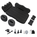 Saltea gonflabilă pentru mașină 128 x 77 x 12 cm Neagră PVC + strat de fleece Pompare manuală Cu suporturi pentru cap Protector și pompă Set de călătorie 1