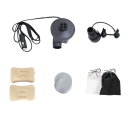 Saltea gonflabilă pentru mașină 128 x 77 x 12 cm Neagră PVC + strat de fleece Pompare manuală Cu suporturi pentru cap Protector și pompă Set de călătorie 5