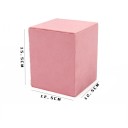 Sametová krabička na šperky 12,5 × 12,5 × 15,5 cm velvet úložný box růžový organizér na prsteny a drobné šperky do šperkovnice 2