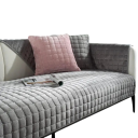 Sametöverdrag för soffa halkfritt 110 x 110 cm flanell och plysch rutigt quiltat överdrag för soffor och soffor i vardagsrummet 7