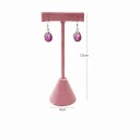 Sametständer für Ohrringe T-Form 13 × 4 cm rosa Samt Schmuckständer Tischhalter zur Präsentation von Ohrringen 2