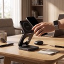 Sammenfoldelig magnetisk trådløs oplader 3i1 Qi2.2 25 W til iPhone Apple Watch og AirPods Rejseopladningsstand 4