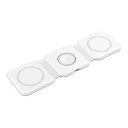 Sammenfoldelig magnetisk trådløs oplader 3i1 til iPhone Apple Watch og AirPods 15 W USB-C Hvid Rejseopladningsstation uden kabel 1