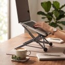 Sammenklappelig laptopstativ 15 x 15 cm bærbart med justerbar højde og synsvinkel universelt til laptops og forskellige enheder sort 5