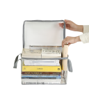Sammenklappelig opbevaringsboks gennemsigtig 32 x 24 x 25 cm plast med låg og håndtag til organisering af tøj, bøger og husholdningsartikler 3