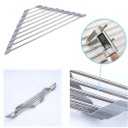 Sammenklappeligt drænerist til opvask 40,5 × 23 × 8 cm Over vasken til tørring af frugt, grøntsager og opvask varmebestandigt rustfrit stål stabil 5