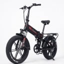 Sammenklappeligt el-cykel RANDRIDE YX20M-2 Motor 1000 W Batteri 48 V 17 Ah Fat bike 20 x 4 tommer Fuld affjedret Sort-rød Til terræn og by 1