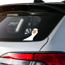 Samolepka na auto kachna s otazníkem 12x11,7 cm Vtipná nálepka Vozidlová dekorace Exteriérový tuning doplněk Karoserie a sklo 2