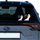 Samolepka na auto kachna s otazníkem 15x14,7 cm Vtipná nálepka Vozidlová dekorace Exteriérový tuning doplněk Karoserie a okna 4