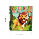 Samolepková kniha Lev lepenie podľa čísel 22,8 x 20,9 cm spirála zelená detské tvorenie so samolepkovými dielikmi 3
