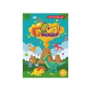 Samolepková kniha s dinosaurami na lepenie samolepkami na pozadí 240 x 170 mm PVC tyrkysová detská kreatívna zábava 1