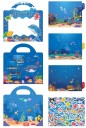 Samolepkový sešit s mořským světem 26 x 25,6 cm vinylové samolepky modrý kreativní blok pro děti na lepení a hraní 3