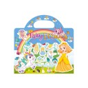 Samolepkový sešit s pohádkovým pozadím 26 x 25,6 cm vinylové samolepky modrý kreativní blok pro děti na lepení a hraní 1