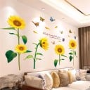 Samolepky na stenu 60 x 90 cm Slnečnice Po nalepení cca 110 x 100 cm Kvetinové nálepky na stenu Žlté slnečnice Dekorácia 2