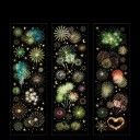 Samolepky s motívom ohňostroja dekoratívna sada 3 ks 7x21,5 cm PET farebné pre diár scrapbook okno notebook oslavu dekoráciu 2