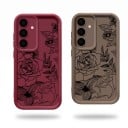 Samsung Galaxy S24 FE telefonvédő virágos rózsás mintával Szilikon mobiltelefon tok Galaxy S24 FE fényképezőgép védelemmel 23