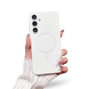 Samsung Galaxy S24 Tok Magnetikus hátlap körrel Kiemelkedő keretek a kamerához TPU hőre lágyuló poliuretán Mobil tok 5
