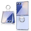Samsung Galaxy Z Flip 3 Tok Ütésálló Műanyag Borító Ujjgyűrű Zsanérnál Két részes tok A mindennapi használatra 3