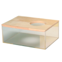 Sand Bath for Hamsters 21 x 15.5 x 10 cm Acrylic and Wooden Bath House with 6.5 cm Opening Hygienic Environment for Rodents 1
