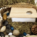 Sand Bath for Hamsters 21 x 15.5 x 10 cm Acrylic and Wooden Bath House with 6.5 cm Opening Hygienic Environment for Rodents 4