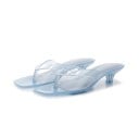Sandale cu toc pentru femei Pantofi de vară transparenți între degete din PVC Curea transparentă Stil elegant Pentru vară cu rochii 3