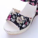 Sandales à plateforme pour femmes avec fleurs 5
